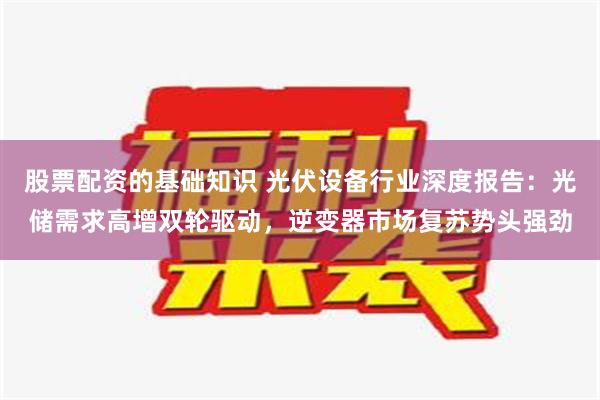 股票配资的基础知识 光伏设备行业深度报告：光储需求高增双轮驱动，逆变器市场复苏势头强劲