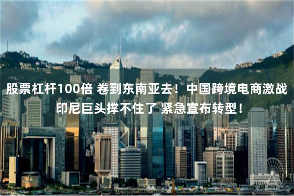 股票杠杆100倍 卷到东南亚去！中国跨境电商激战 印尼巨头撑不住了 紧急宣布转型！